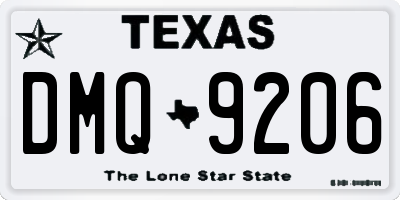 TX license plate DMQ9206