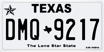 TX license plate DMQ9217