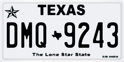 TX license plate DMQ9243