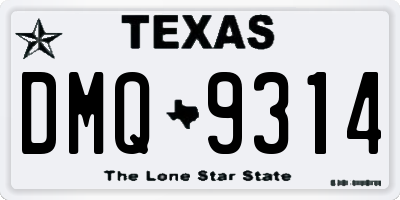 TX license plate DMQ9314