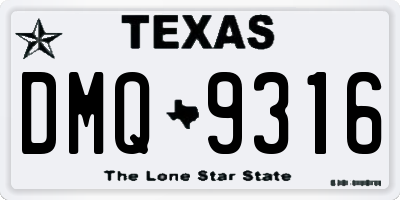 TX license plate DMQ9316