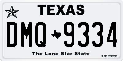 TX license plate DMQ9334