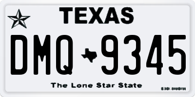 TX license plate DMQ9345