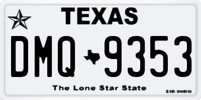 TX license plate DMQ9353