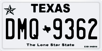 TX license plate DMQ9362