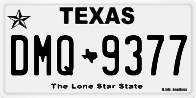 TX license plate DMQ9377