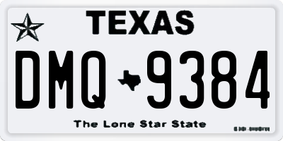 TX license plate DMQ9384