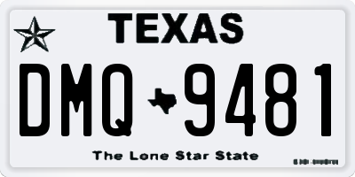 TX license plate DMQ9481