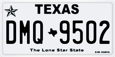 TX license plate DMQ9502