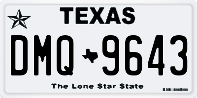 TX license plate DMQ9643