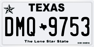TX license plate DMQ9753