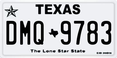 TX license plate DMQ9783