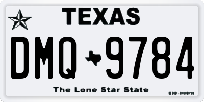 TX license plate DMQ9784