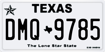 TX license plate DMQ9785