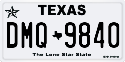 TX license plate DMQ9840