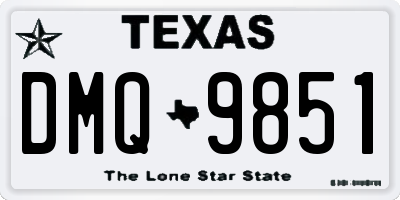 TX license plate DMQ9851