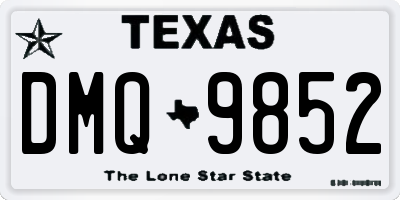 TX license plate DMQ9852