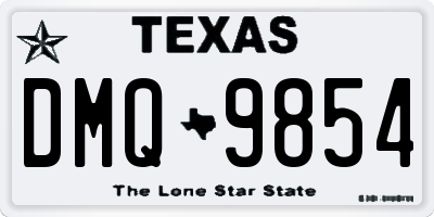 TX license plate DMQ9854