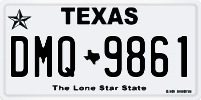 TX license plate DMQ9861