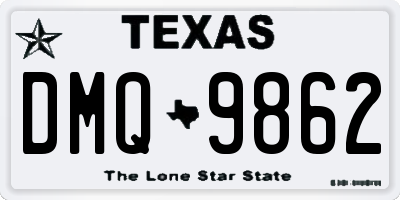 TX license plate DMQ9862