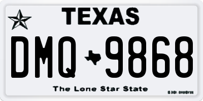 TX license plate DMQ9868