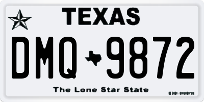 TX license plate DMQ9872