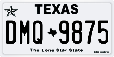 TX license plate DMQ9875