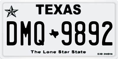TX license plate DMQ9892