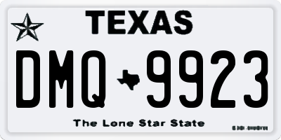 TX license plate DMQ9923