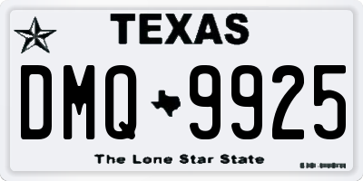 TX license plate DMQ9925