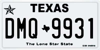 TX license plate DMQ9931