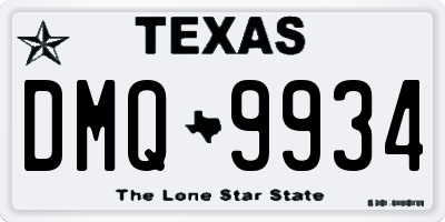 TX license plate DMQ9934