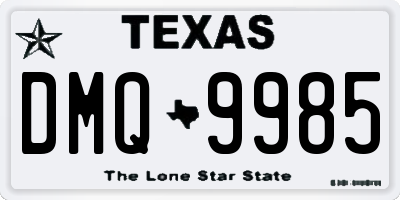 TX license plate DMQ9985