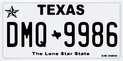TX license plate DMQ9986