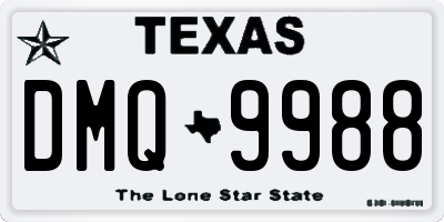 TX license plate DMQ9988