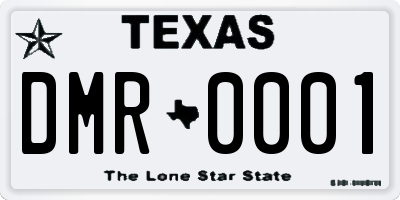 TX license plate DMR0001