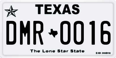 TX license plate DMR0016