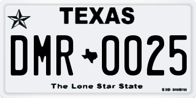 TX license plate DMR0025