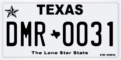 TX license plate DMR0031