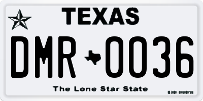TX license plate DMR0036