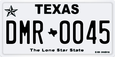 TX license plate DMR0045