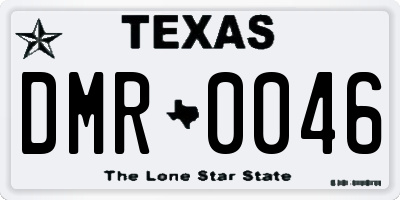 TX license plate DMR0046