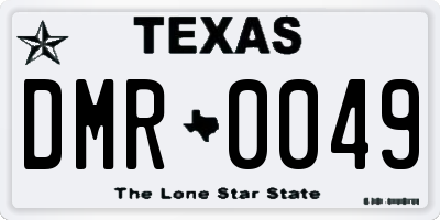 TX license plate DMR0049