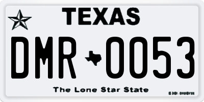 TX license plate DMR0053