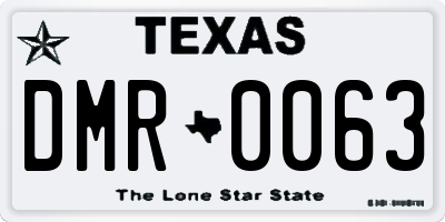 TX license plate DMR0063