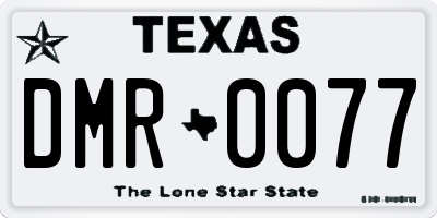 TX license plate DMR0077