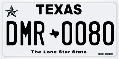 TX license plate DMR0080