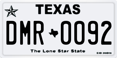 TX license plate DMR0092