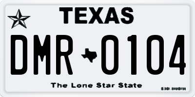 TX license plate DMR0104