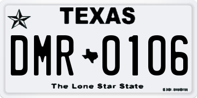 TX license plate DMR0106